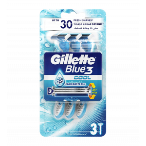 GILLETTE BLUE 3 COOL DISPOSABLE RAZOR FOR MEN 3 PIECES